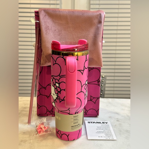 Hello Kitty Stanley Limited Edition Valentine's Day Pink Tumbler, 40oz - Picture 3 of 11